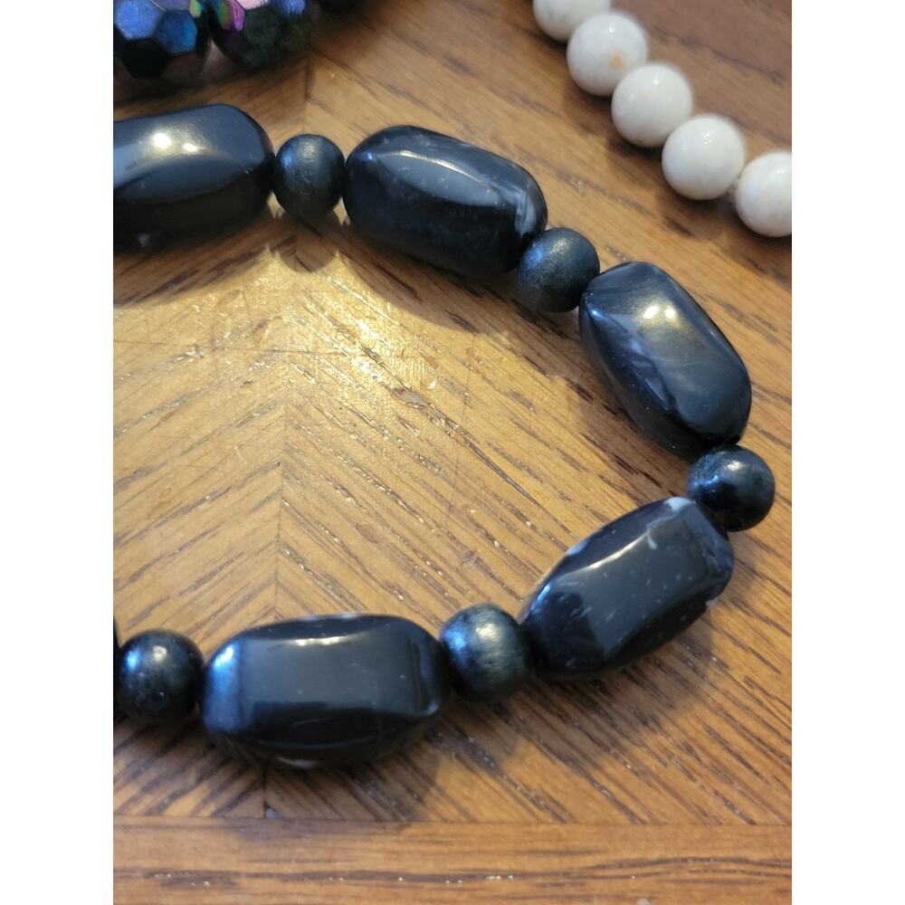 Vtg‎ Glass Plastic Bead Beach Boho Fashion Jewelry magnetic Bracelets Lot of 7 - Picture 12 of 16